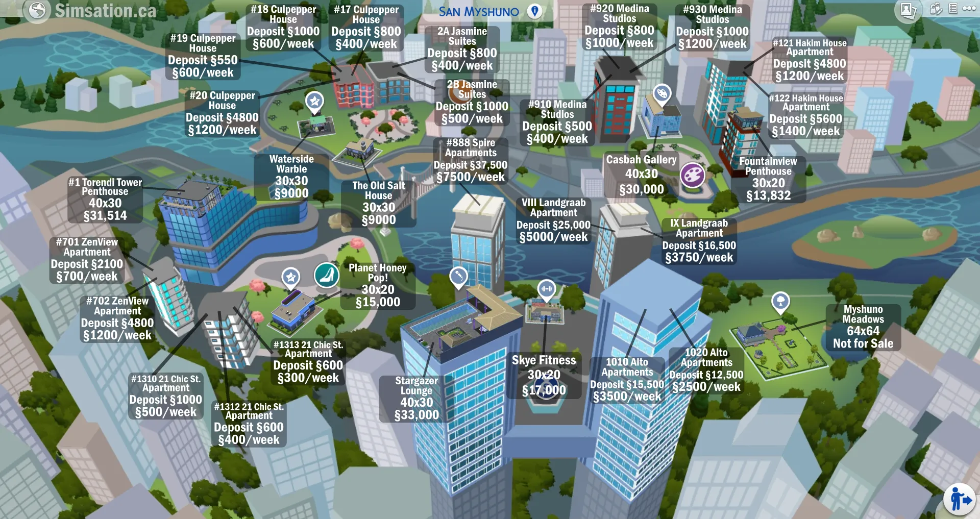 Labelled map of San Myshuno